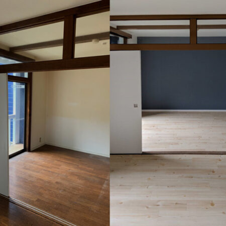 リビング：左施工前／右施工後